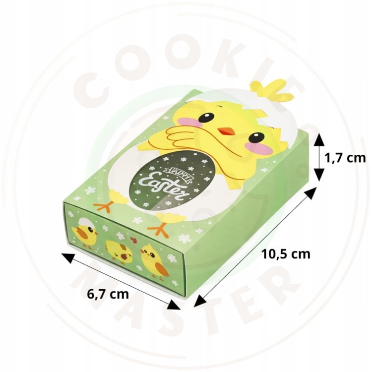PUDEŁKO WIELKANOCNE PAPIEROWE Z OKIENKIEM NA PREZENTY PIERNIKI KURCZACZEK