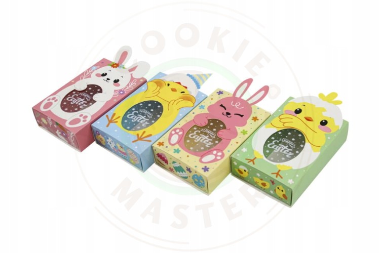 PUDEŁKO WIELKANOCNE PAPIEROWE Z OKIENKIEM NA PREZENTY PIERNIKI KURCZACZEK