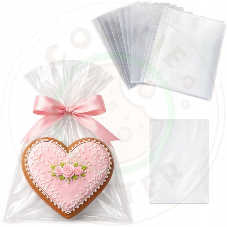 WORECZKI TOREBKI FOLIOWE CELOFANOWE MAŁE NA PIERNIKI PREZENTY 7×15cm 100szt