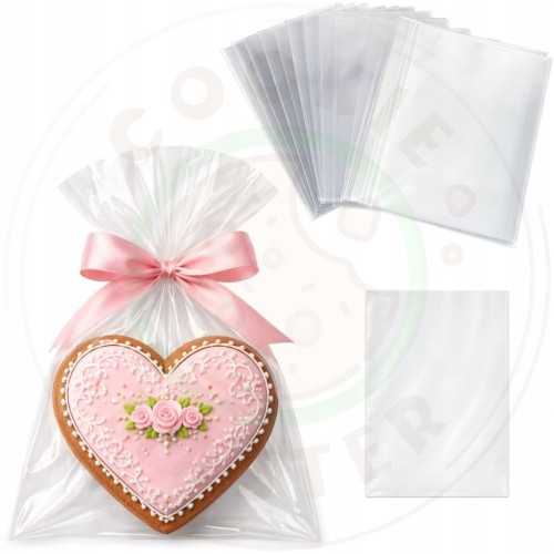 WORECZKI TOREBKI FOLIOWE CELOFANOWE DUŻE PIERNIKI PREZENTY 12×25cm 100szt