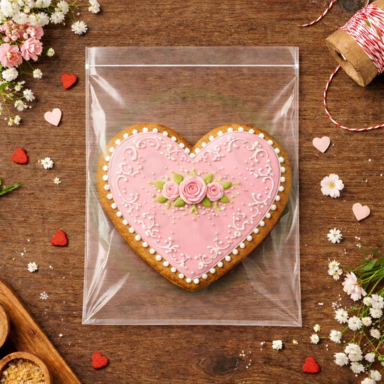 WORECZKI ZAKLEJANE TOREBKI FOLIOWE CELOFANOWE MAŁE PIERNIKI 7×10cm 100szt