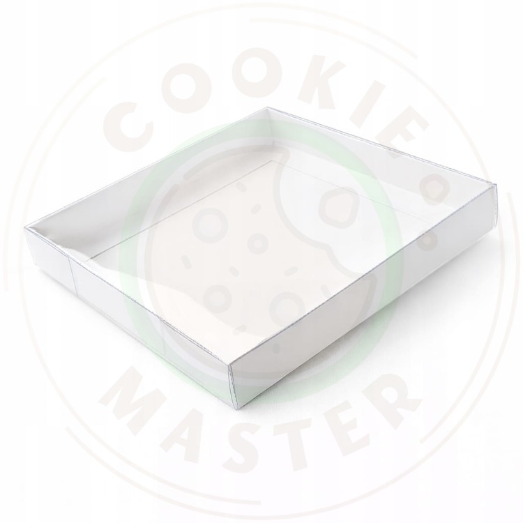 PUDEŁKO PRZEZROCZYSTE KARTONIK NA PREZENTY CIASTKA PIERNIKI BIAŁE 15×15×2cm