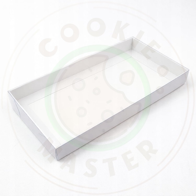 PUDEŁKO PRZEZROCZYSTE KARTONIK NA PREZENTY CIASTKA PIERNIKI BIAŁE 21x11x2cm