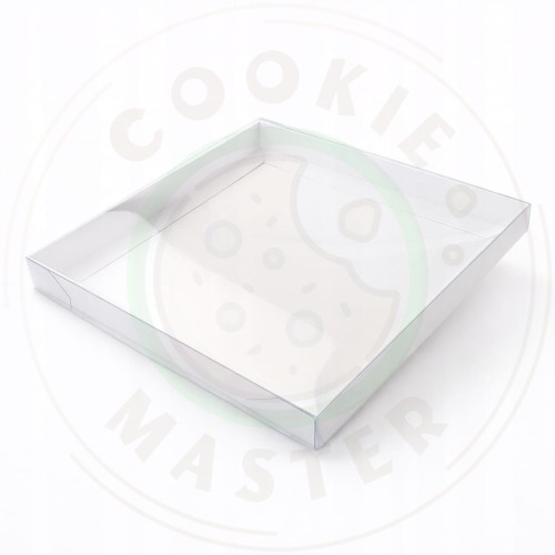 PUDEŁKO PRZEZROCZYSTE KARTONIK NA PREZENTY CIASTKA PIERNIKI BIAŁE 21x21x2cm