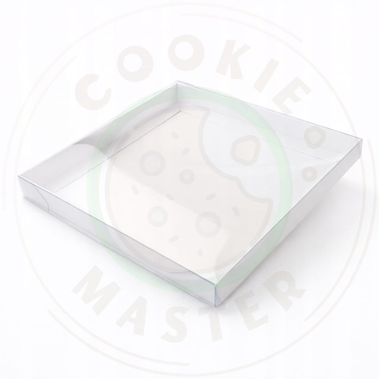 PUDEŁKO PRZEZROCZYSTE KARTONIK NA PREZENTY CIASTKA PIERNIKI BIAŁE 21x21x2cm