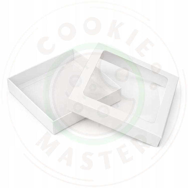 PUDEŁKO KARTONIK Z OKIENKIEM NA PREZENTY CIASTKA PIERNIKI BIAŁE 15×15×2 cm