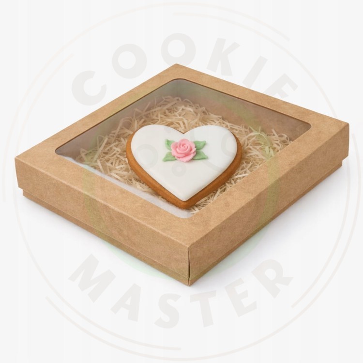 PUDEŁKO KARTONIK Z OKIENKIEM NA PREZENTY CIASTKA PIERNIKI EKO + 15×15×2 cm