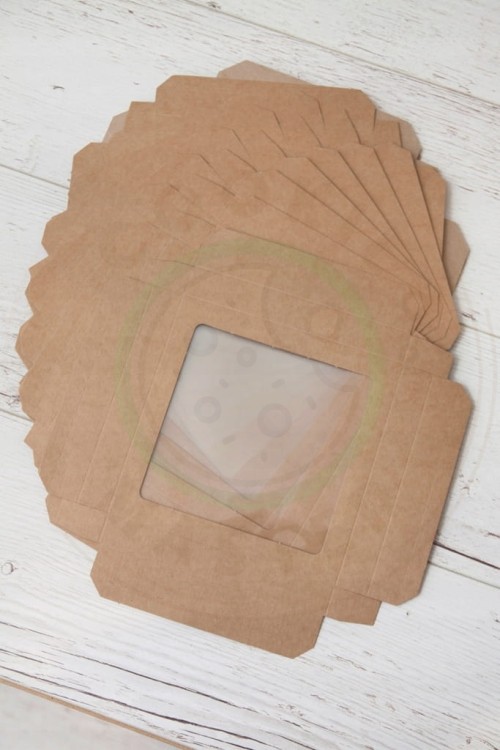 PUDEŁKO KARTONIK Z OKIENKIEM NA PREZENTY CIASTKA PIERNIKI EKO + 15×15×2 cm