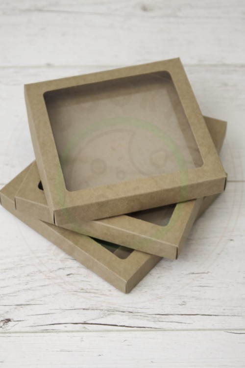 PUDEŁKO KARTONIK Z OKIENKIEM NA PREZENTY CIASTKA PIERNIKI EKO + 15×15×2 cm