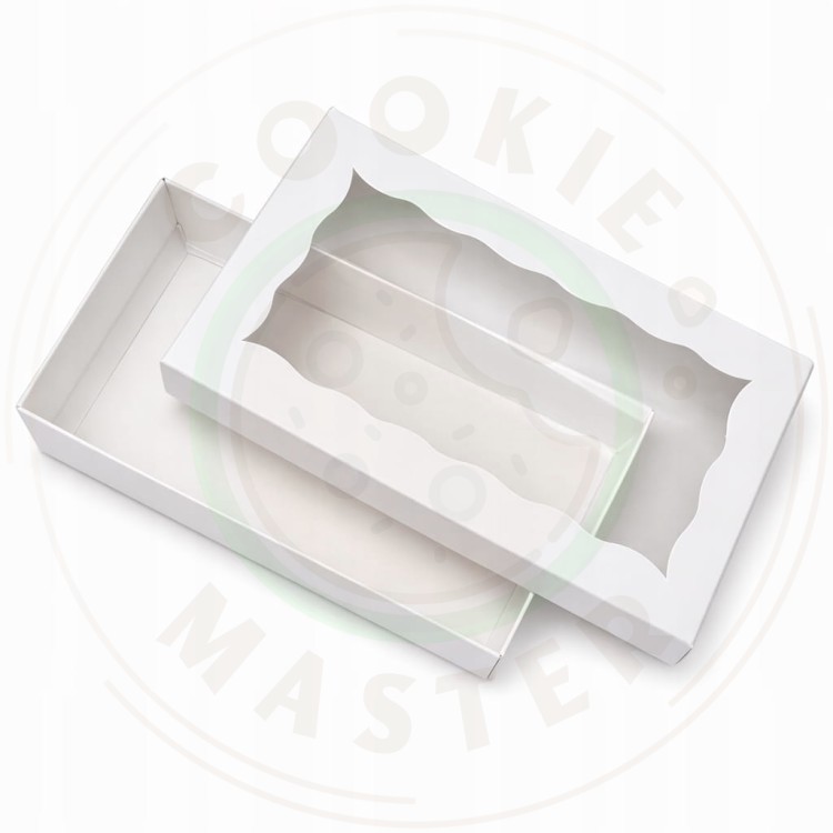 PUDEŁKO KARTONIK Z OKIENKIEM NA PREZENTY CIASTKA PIERNIKI BIAŁE 21x11×2 cm
