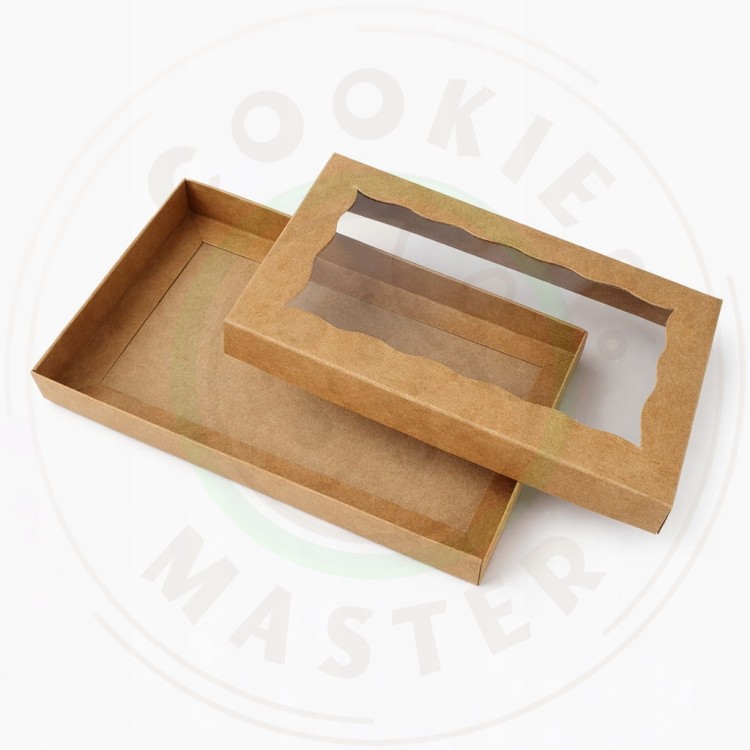 PUDEŁKO KARTONIK Z OKIENKIEM NA PREZENTY CIASTKA PIERNIKI EKO + 21x11×2 cm