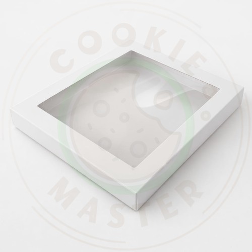 PUDEŁKO KARTONIK Z OKIENKIEM NA PREZENTY CIASTKA PIERNIKI BIAŁE 21x21×2 cm