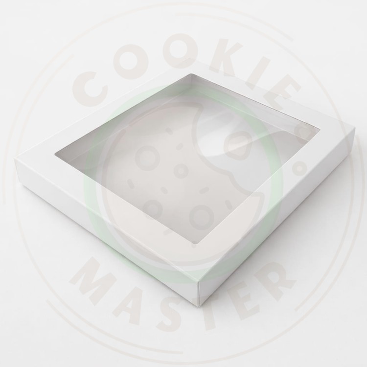 PUDEŁKO KARTONIK Z OKIENKIEM NA PREZENTY CIASTKA PIERNIKI BIAŁE 21x21×2 cm