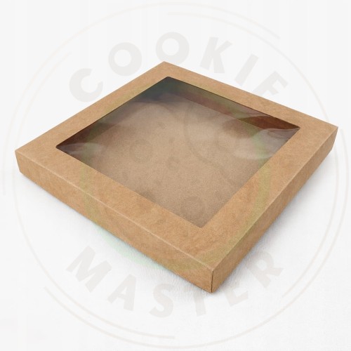 PUDEŁKO KARTONIK Z OKIENKIEM NA PREZENTY CIASTKA PIERNIKI EKO + 21x21×2 cm