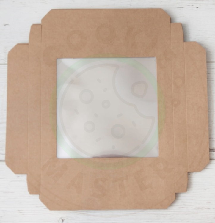 PUDEŁKO KARTONIK Z OKIENKIEM NA PREZENTY CIASTKA PIERNIKI EKO + 21x21×2 cm