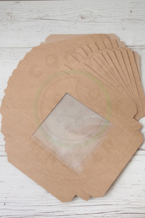 PUDEŁKO KARTONIK Z OKIENKIEM NA PREZENTY CIASTKA PIERNIKI EKO + 21x21×2 cm