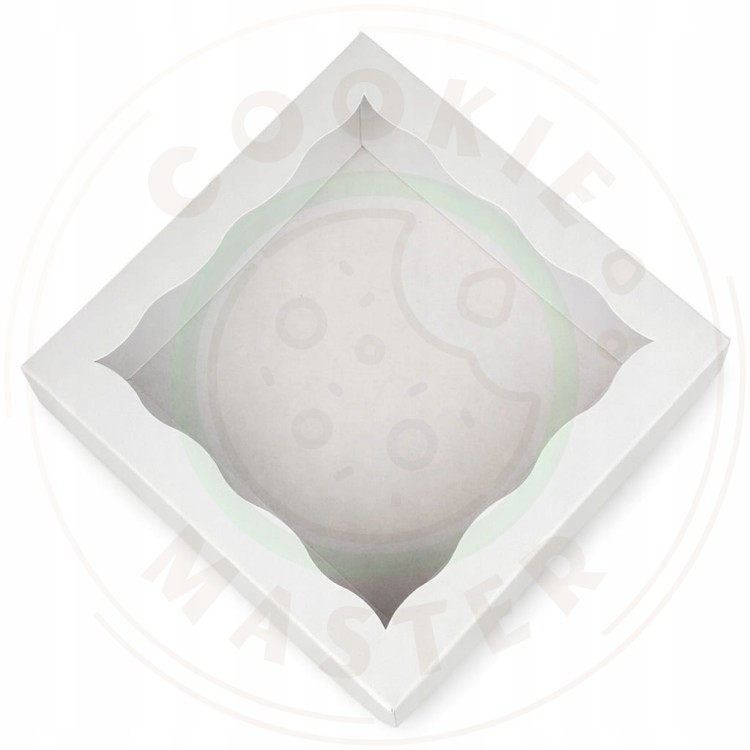 PUDEŁKO KARTONIK Z OKIENKIEM NA PREZENTY CIASTKA PIERNIKI BIAŁE 13×13×2 cm