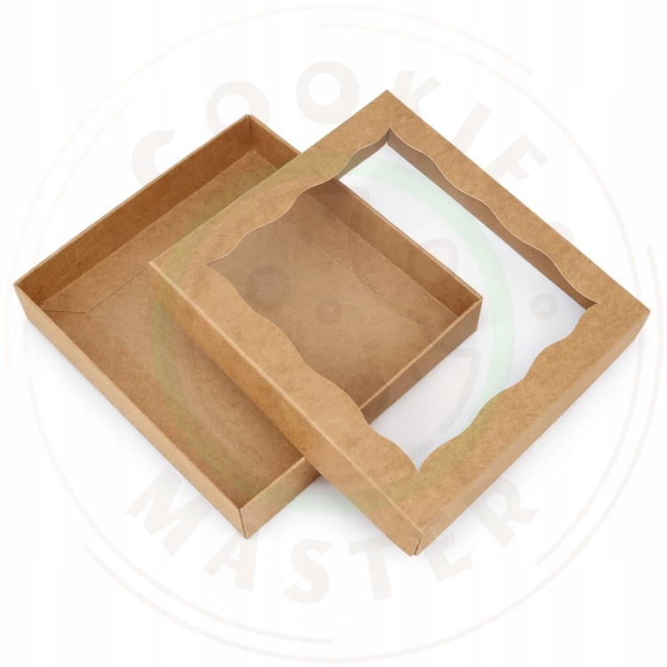 PUDEŁKO KARTONIK Z OKIENKIEM NA PREZENTY CIASTKA PIERNIKI EKO + 13×13×2 cm