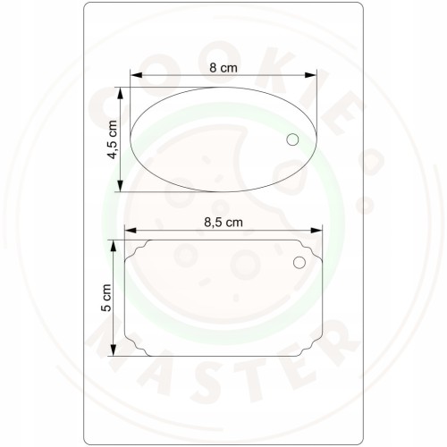 WINIETKI PLAKIETKI ETYKIETY NA ŻYCZENIA PREZENTY BIAŁE 20szt - 10 KOMPLETÓW