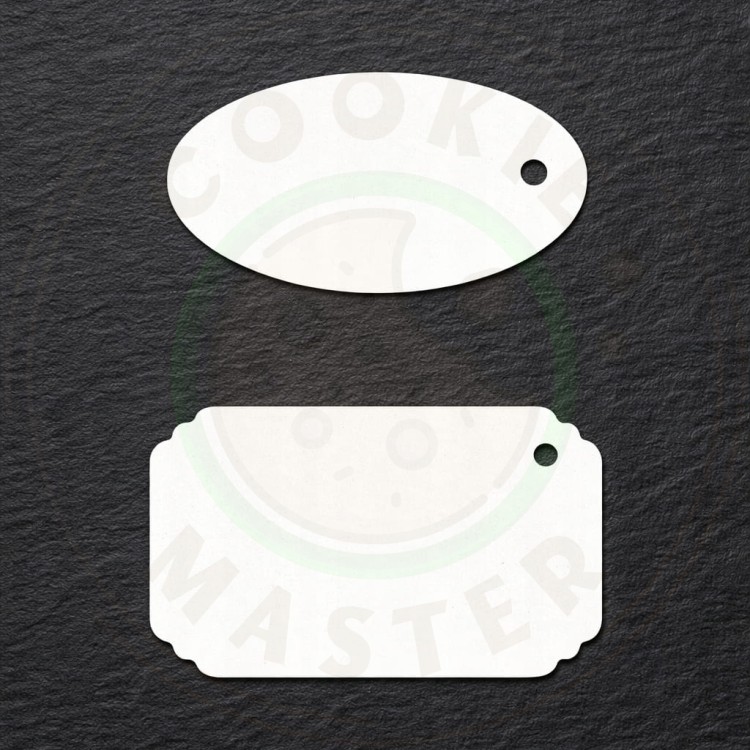 WINIETKI PLAKIETKI ETYKIETY NA ŻYCZENIA PREZENTY BIAŁE 20szt - 10 KOMPLETÓW