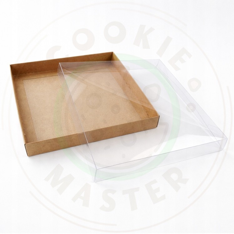 PUDEŁKO PRZEZROCZYSTE KARTONIK NA PREZENTY CIASTKA PIERNIKI EKO + 21x21x2cm