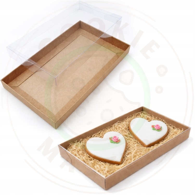 PUDEŁKO PRZEZROCZYSTE KARTONIK NA PREZENTY CIASTKA PIERNIKI EKO + 21x11x2cm