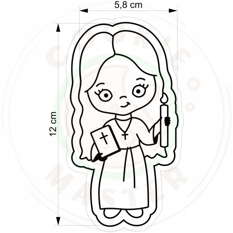 FOREMKA Wykrawacz do Ciastek i Pierników KOMUNIA Dziewczynka z biblią 12cm