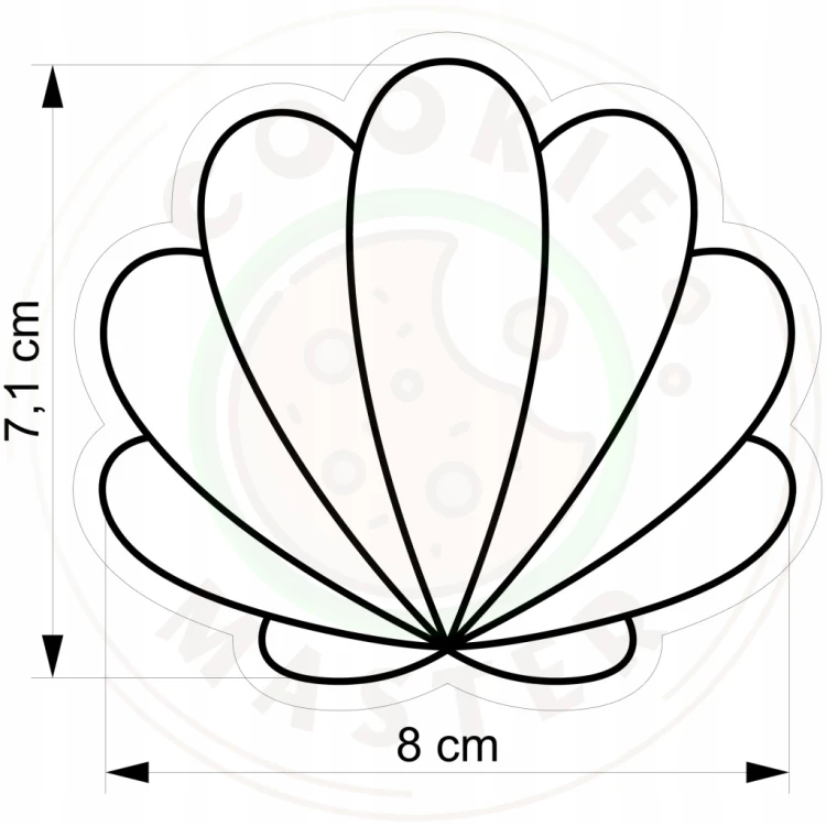 FOREMKA Wykrawacz do Pierników ZWIERZĘTA MORZE Małż Przegrzebek MUSZLA 8cm