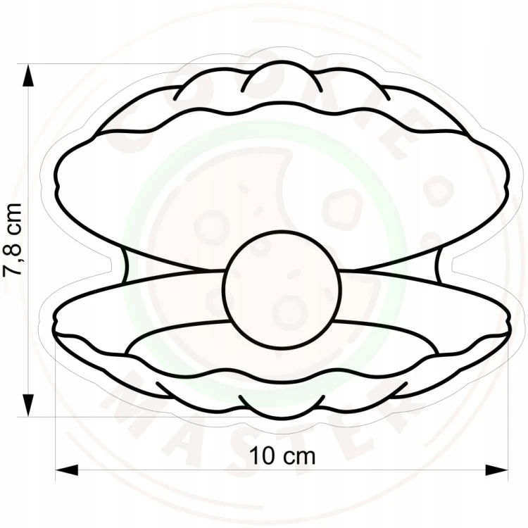 FOREMKA Wykrawacz do Pierników ZWIERZĘTA MORZE Ostryga MUSZLA Z PERŁĄ 10cm