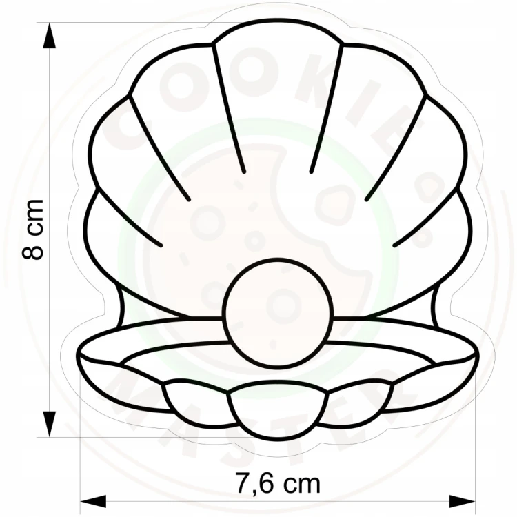FOREMKA Wykrawacz do Pierników ZWIERZĘTA MORSKIE Ostryga MUSZLA Z PERŁĄ 8cm
