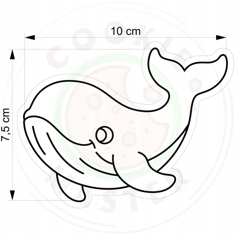 FOREMKA Wykrawacz do Pierników Lato ZWIERZĘTA MORSKIE - WIELORYB WALEŃ 10cm