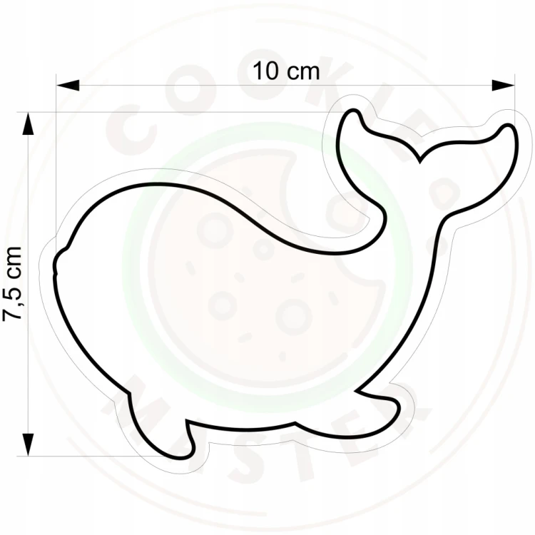 FOREMKA Wykrawacz do Pierników Lato ZWIERZĘTA MORSKIE - WIELORYB WALEŃ 10cm