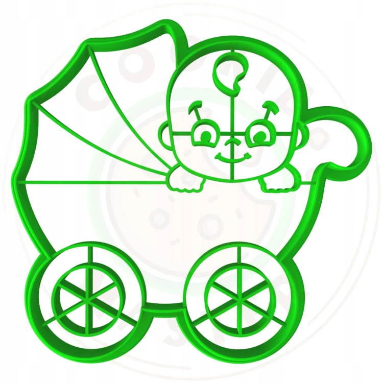 FOREMKA Wykrawacz do Pierników BABY SHOWER Bociankowe BOBAS WÓZEK 9,5cm