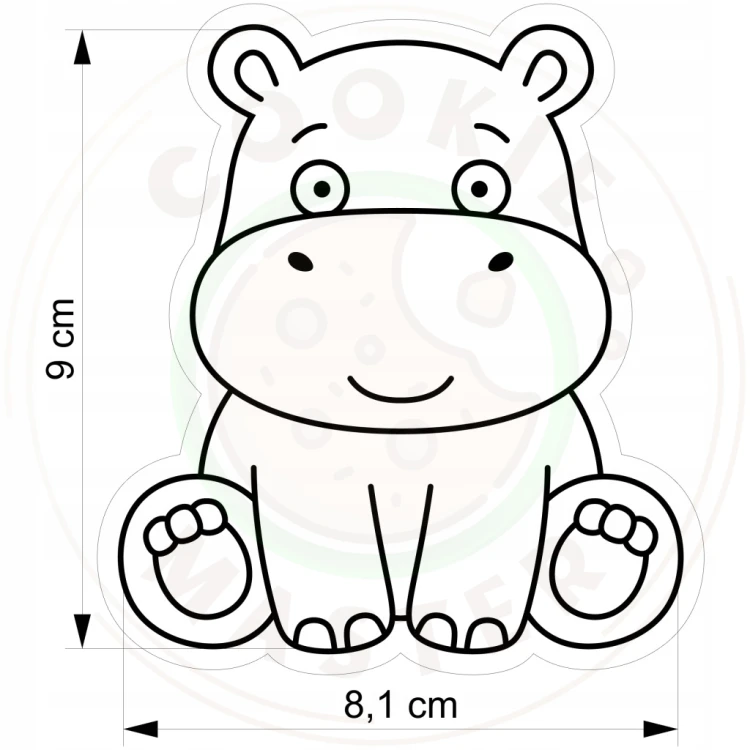 FOREMKA Wykrawacz do Pierników ZWIERZĘTA AFRYKA HIPOPOTAM 9cm + Przepisy