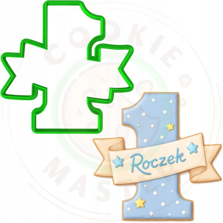 FOREMKA Wykrawacz do Pierników na BABY SHOWER Roczek JEDYNKA ZE WSTĘGĄ 10cm