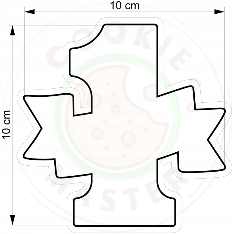 FOREMKA Wykrawacz do Pierników na BABY SHOWER Roczek JEDYNKA ZE WSTĘGĄ 10cm