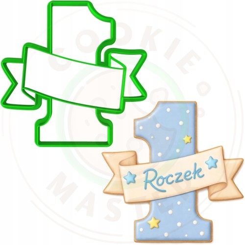 FOREMKA Wykrawacz do Pierników na BABY SHOWER Roczek JEDYNKA ZE WSTĘGĄ 10cm