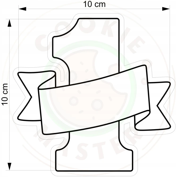 FOREMKA Wykrawacz do Pierników na BABY SHOWER Roczek JEDYNKA ZE WSTĘGĄ 10cm