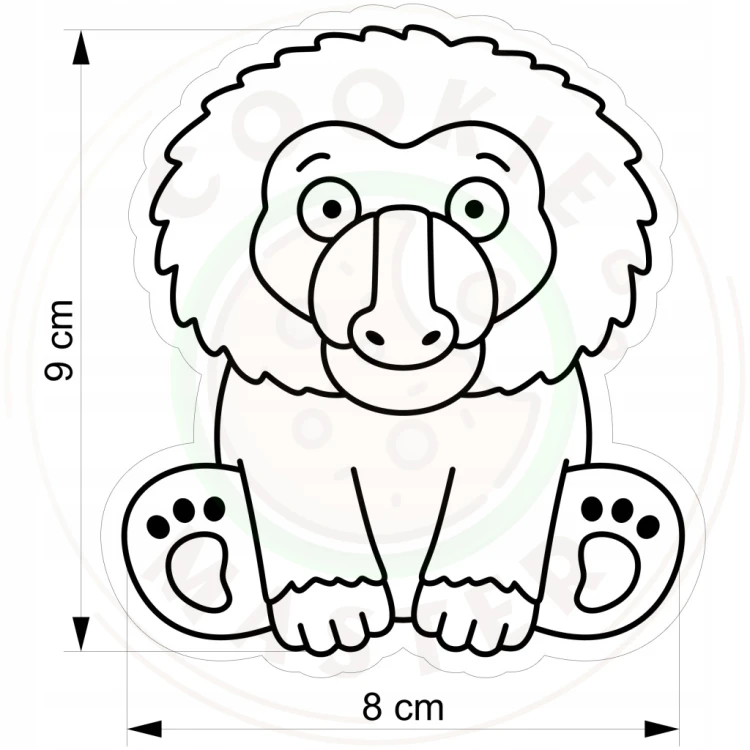 FOREMKA Wykrawacz do Pierników ZWIERZĘTA AFRYKA Safari PAWIAN 9cm +Przepisy