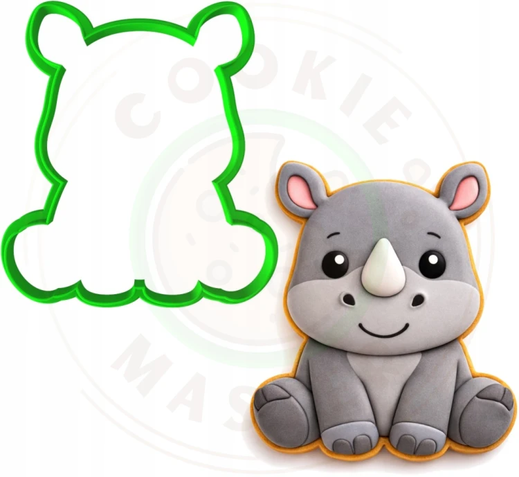 FOREMKA Wykrawacz do Pierników ZWIERZĘTA AFRYKA NOSOROŻEC 9cm + Przepisy