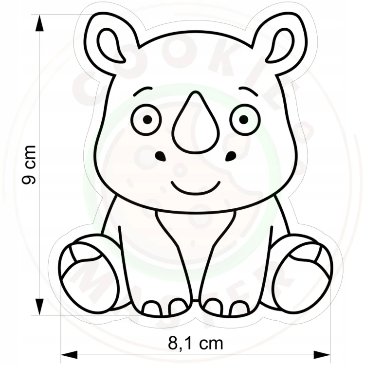 FOREMKA Wykrawacz do Pierników ZWIERZĘTA AFRYKA NOSOROŻEC 9cm + Przepisy