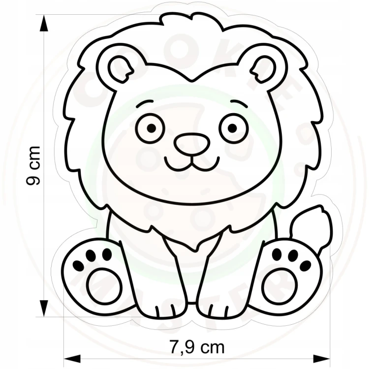 FOREMKA Wykrawacz do Pierników Ciastek ZWIERZĘTA AFRYKA LEW 9cm + Przepisy