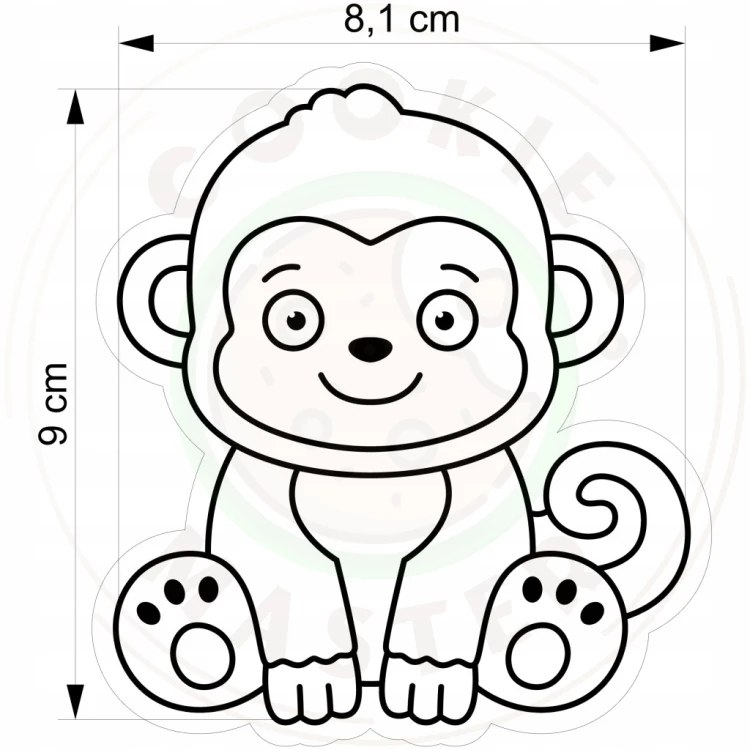 FOREMKA Wykrawacz Pierników ZWIERZĘTA AFRYKA Safari SZYMPANS 9cm + Przepisy