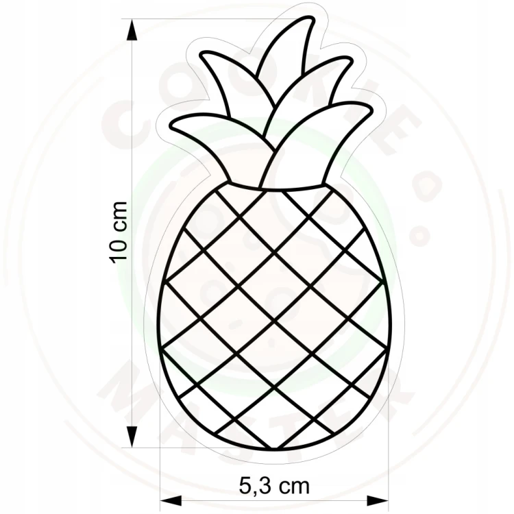 FOREMKA Wykrawacz do Pierników LATO OWOCE Jedzenie - ANANAS 10cm + Przepisy