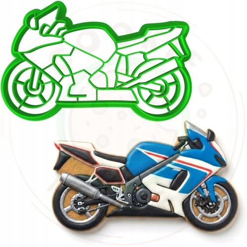 FOREMKA Wykrawacz do Pierników Pojazdy Motor MOTOCYKL Ścigacz 10cm +Przepis