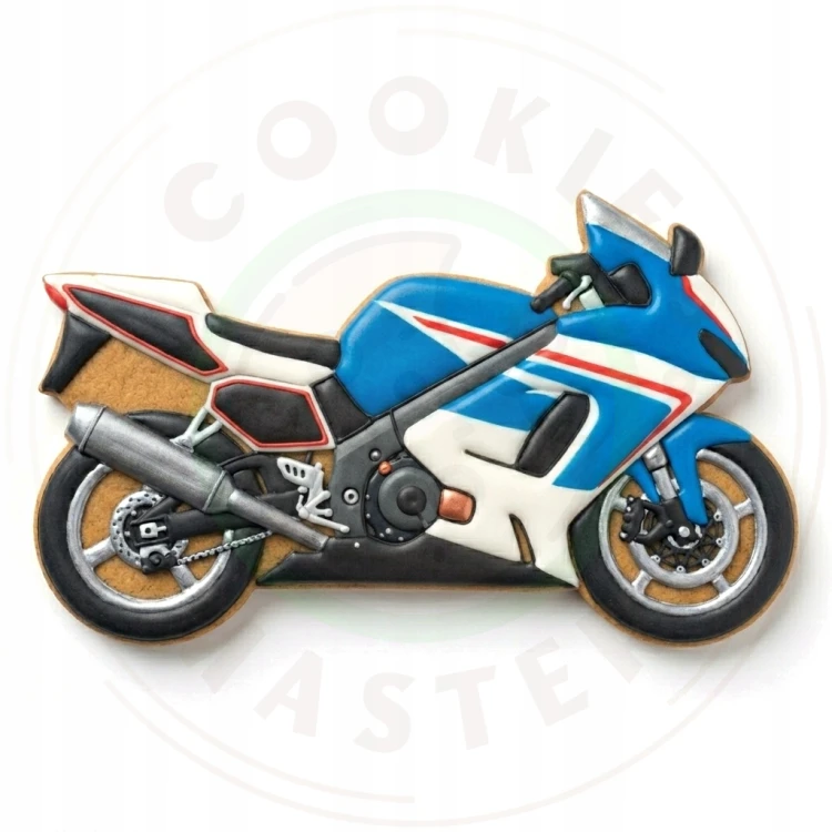 FOREMKA Wykrawacz do Pierników Pojazdy Motor MOTOCYKL Ścigacz 10cm +Przepis