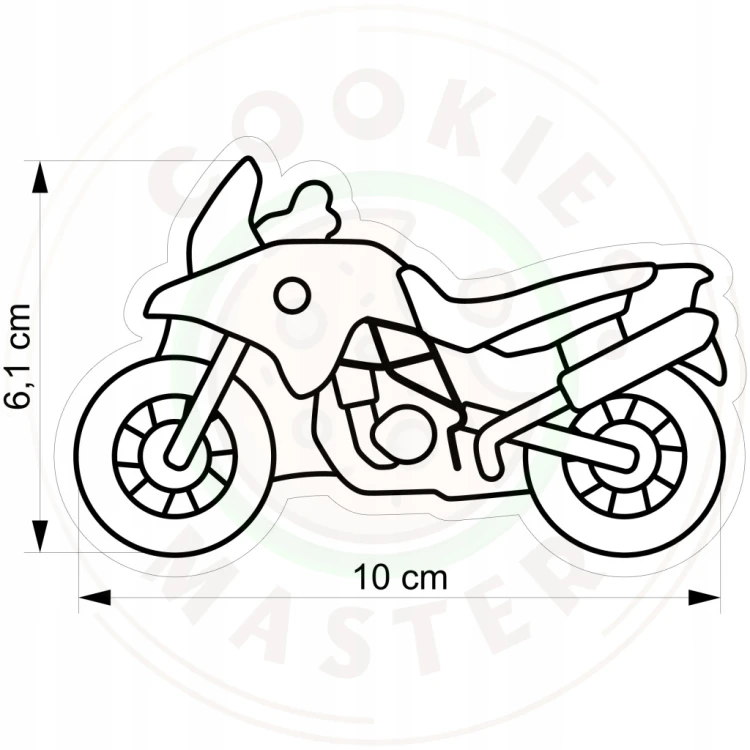 FOREMKA Wykrawacz do Pierników Pojazdy Motor MOTOCYKL Enduro 10cm +Przepis