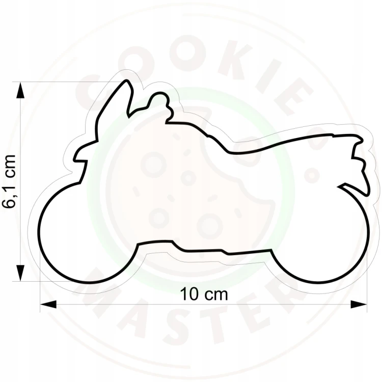 FOREMKA Wykrawacz do Pierników Pojazdy Motor MOTOCYKL Enduro 10cm +Przepis
