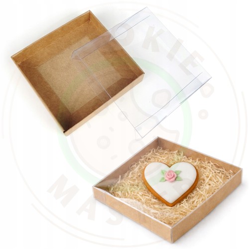 PUDEŁKO PRZEZROCZYSTE KARTONIK NA PREZENTY CIASTKA PIERNIKI EKO + 10×10×2cm