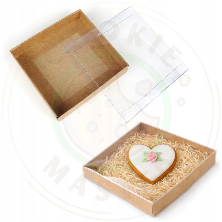 PUDEŁKO PRZEZROCZYSTE KARTONIK NA PREZENTY CIASTKA PIERNIKI EKO + 10×10×2cm